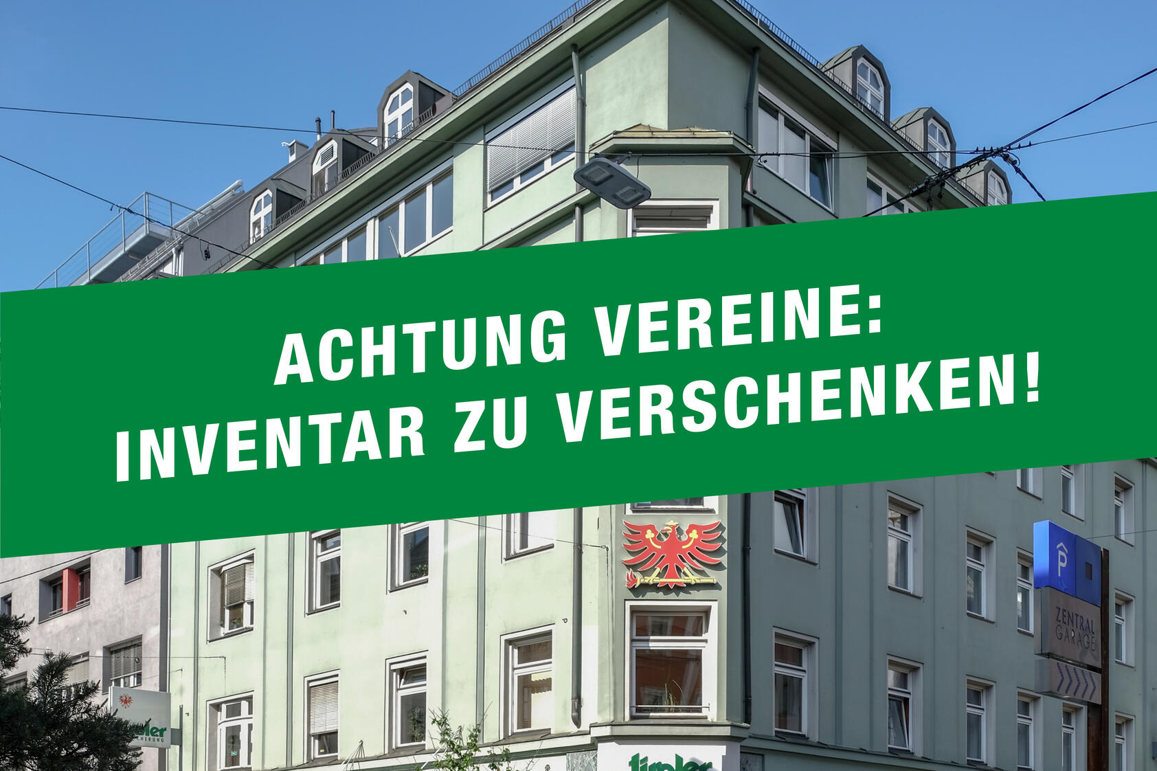 Achtung Vereine: Inventar zu verschenken! 